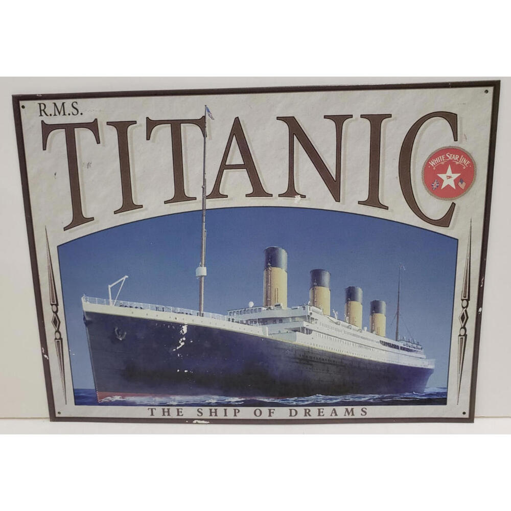 White Star Line RMS Titanic Metal Sign 16" x 12"  Tin Ship of Dreams Repro (775)